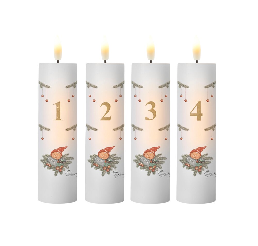 LED Adventslys - Nissen & Rødkælken